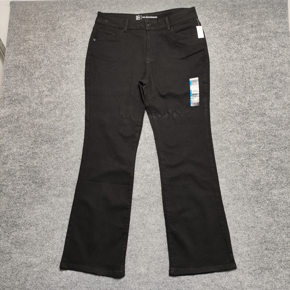 No Boundaries Jeans Juniors 17 Black Dark Wash Bootcut Stretch Denim Classic